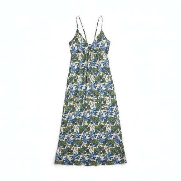 Patagonia Dresses & Skirts - Patagonia Pataloha Womens Small Blue Green Tropical Floral Tencel Midi‎ Dress
